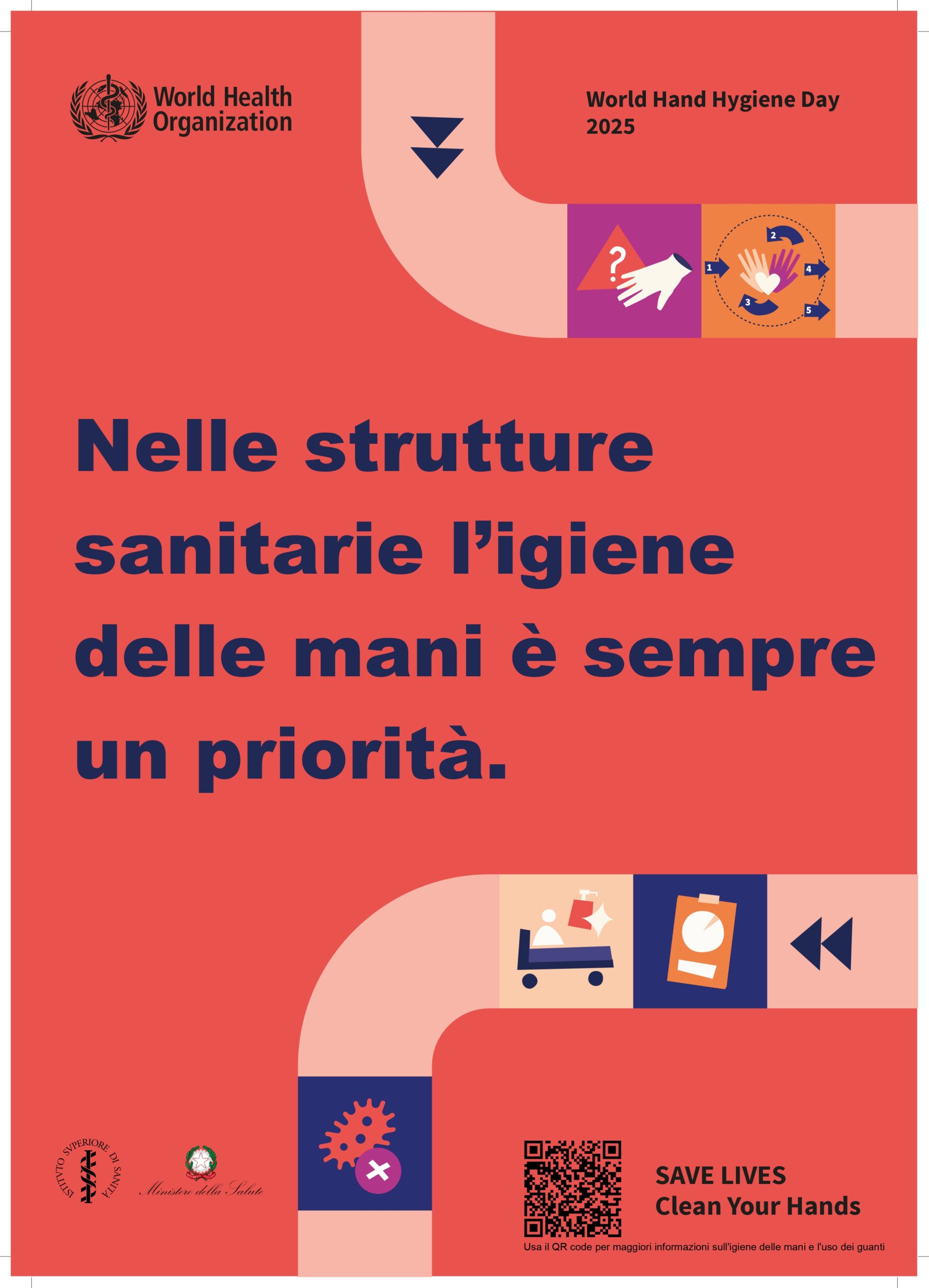 Locandina campagna igiene mani priorità nelle strutture sanitarie 4570